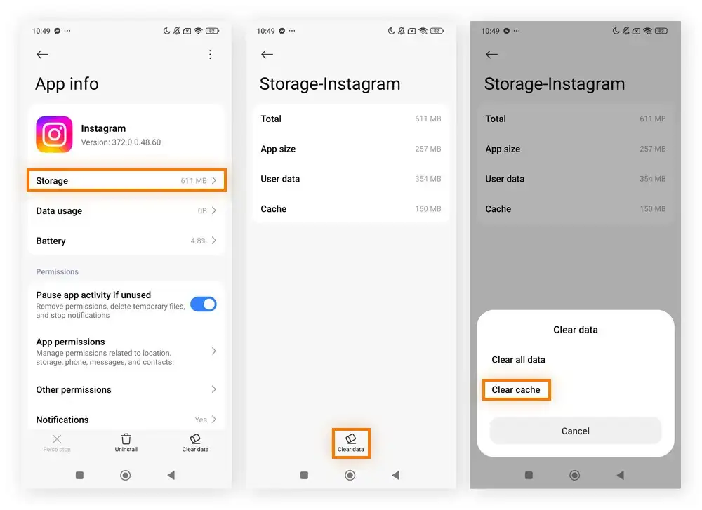 How to clear Instagram cache on Android